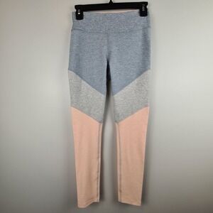 Outdoor Voices Springs 7/8 Leggings Tri Color Pink Gray Blue Small Athletic Yoga